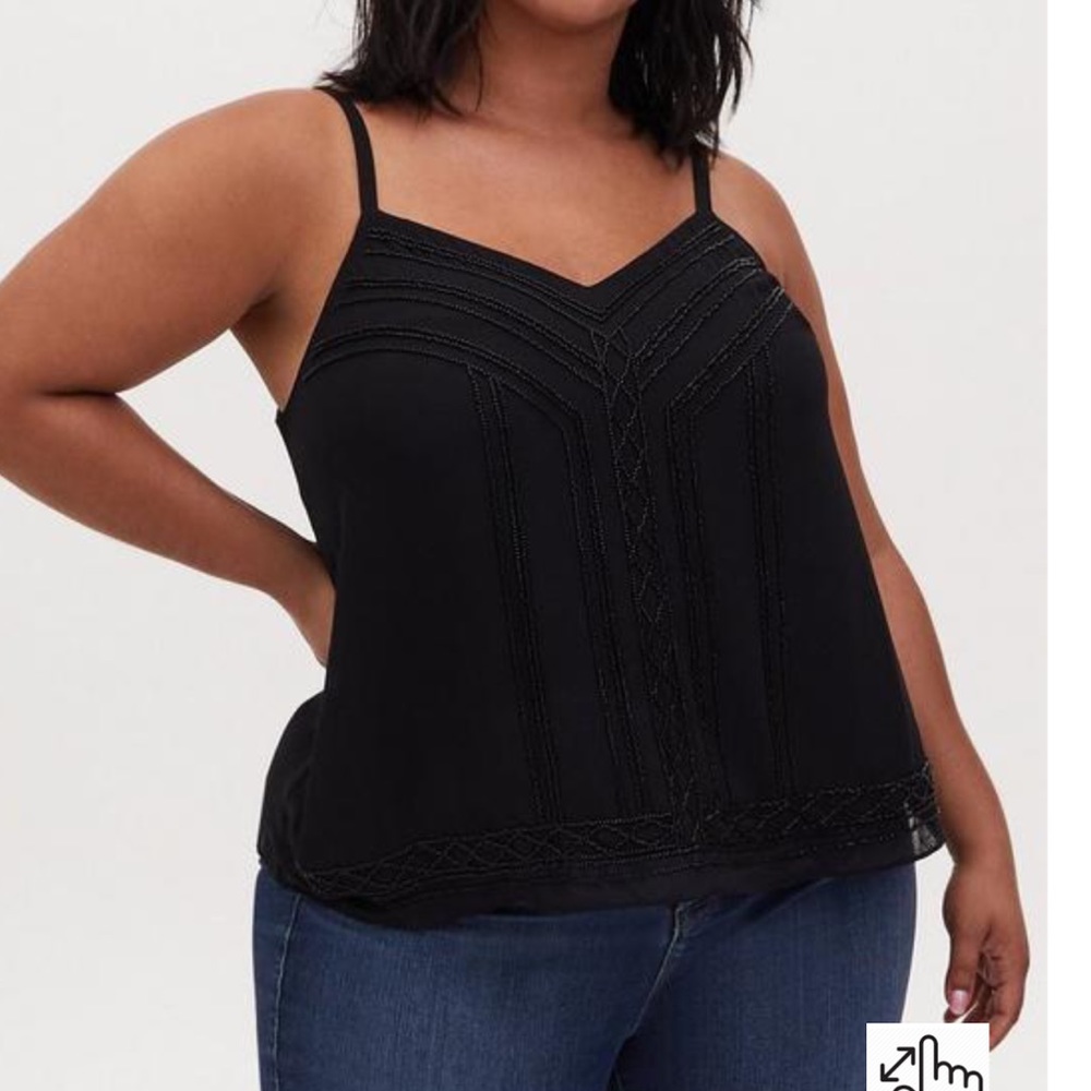 TORRID SOPHIE SWING CAMI IN BEADED CHIFFON - SZ 2